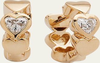 Sydney Evan 14k Gold Diamond Hearts Hoop Earrings