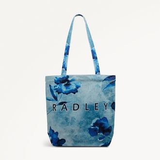 Radley London Denim Medium Open Top Tote Painterly Floral SS26 Radley London