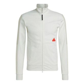adidas Side Stripe Logo Printing Stand Collar Jacket White HG2071