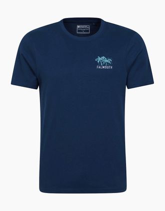 Mountain Warehouse Mens Mountain Warehouse Mens Falmouth Printed Organic T-Shirt - Navy - Size: 34