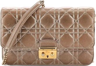 Dior Miss Dior Promenade Pouch Cannage Quilt Lambskin Large crossbody bag - Goud