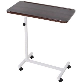 HOMCOM Mesa auxiliar m&oacute;vil 77x40x100 cm nogal oscuro