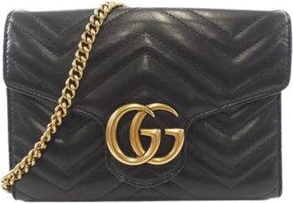 Gucci Pre-owned Cross Body Bags, female, Black, Size: ONE SIZE Pre-owned Leather shoulder-bags