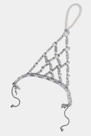 Nadri Ingrid Flower Hand Chain Bracelet in Rhodium at Nordstrom