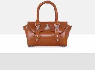 Vivienne Westwood Bettina Mini Crossbody Shiny Veget Tanned Camel