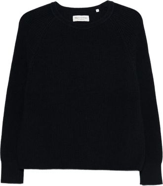 Marc O'Polo Geribbelde sweater - Blauw