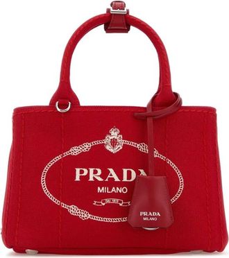 Prada Red Canvas Mini Prada Jardiniere Re Handbag