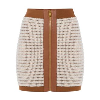 Elisabetta Franchi Short Skirts, female, Beige, Size: XS Short Skirts