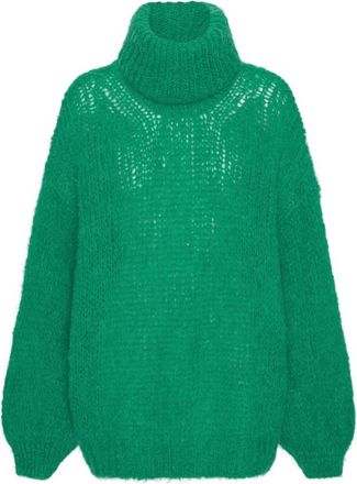 Americandreams Pepper Roll Neck Alpaca Pullover - Dames - Coltruien - Groen - ONE Size - Wol - Truien & Vesten