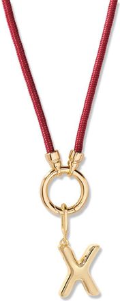 Brook & York Kai Initial Charm Necklace in Gold/Purple X at Nordstrom