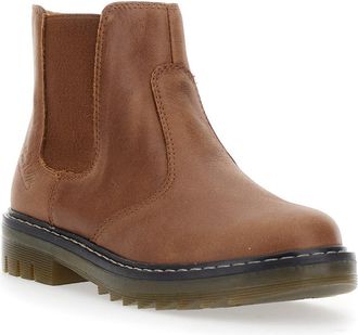 Pom dApi Girls Brown Ankle Boots With Side Logo Rubber