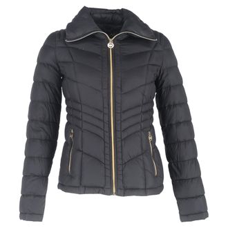 Michael Kors Pre-owned Womens Zipped Packable Down Jacket in Black Polyamide Nylon - Size Small