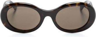 Gucci tortoiseshell oval-frame sunglasses - women - Acetate - 52 - Brown