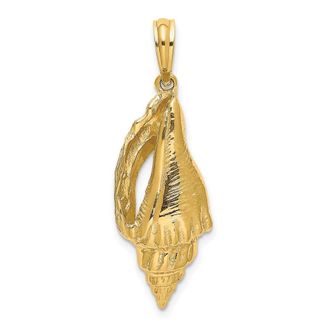 Diamond2Deal 14k Yellow Gold Polished Elongated Shell Charm