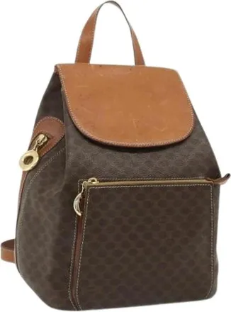 Celine Pre-owned Backpacks, female, Brown, Size: ONE SIZE Pre-owned Macadam Canvas Backpack