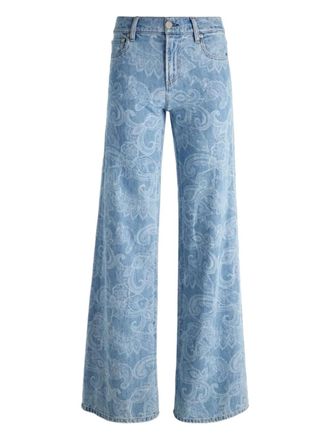 Alice & Olivia paisley-print jeans - Blue