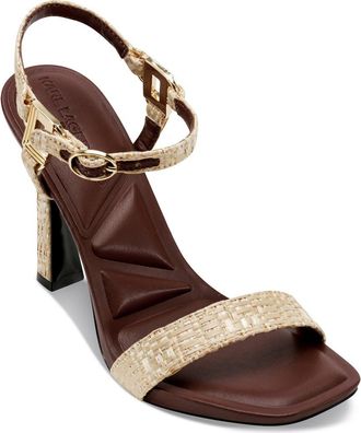 Karl Lagerfeld Cybil Ankle Strap Sandal in Natural at Nordstrom, Size 8.5