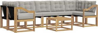 vidaXL Conjunto De Sof&aacute;s De Exterior 8 Uds. Blanco Y Gris Claro Vidaxl