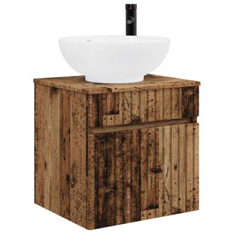 vidaXL Vanidad De Lavabo Montada En La Pared Madera Envejecida Vidaxl