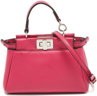 Fendi 2015 micro Peekaboo two-way bag - women - Leather/Leather/Fabric - One Size - Pink