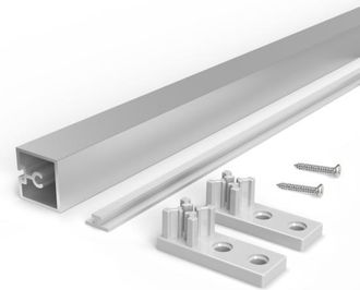 Emuca Lote De 4 Perfiles Travesa&ntilde;os Para Muebles De Cocina Albeam, Con Accesorios Para Atornillar, Aluminio Y Pl&aacute;stico, Anodizado Mate - Emuca