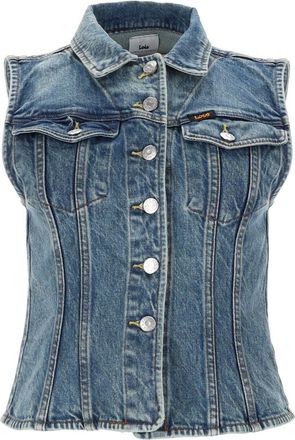 Lois Celine Sleeveless Denim Frayed Vest