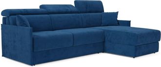 Divani.Store Sof&aacute; esquinero convertible impermeable 252 cm izquierdo azul
