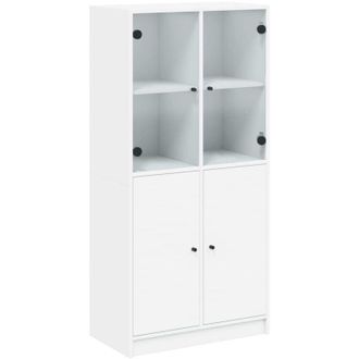 vidaXL Vidaxl - Aparador Alto Con Puertas Madera Ingenier&iacute;a Blanco 68x37x142 Cm