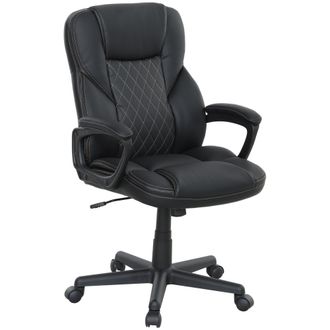HOMCOM High Back Executive Office Chair with Adjustable Height Arms Black | TJ Hughes