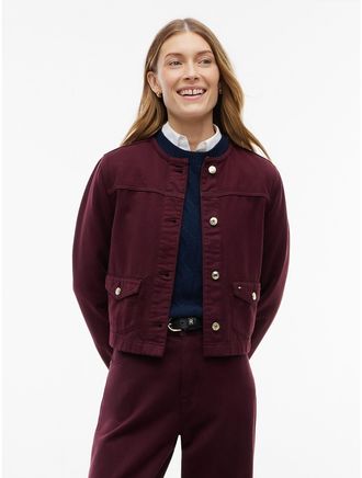 Tommy Hilfiger Womens Denim Lady Jacket - Burgundy - XXL