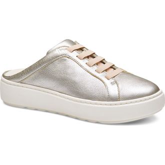 Johnston & Murphy Cammie Platform Sneaker Mule in Gold Metallic Sheepskin at Nordstrom, Size 8.5