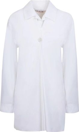 Off-white Lange Popeline Blouse - Dames - Overhemden - Wit - XS - Katoen - Overhemden