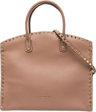 Valentino Pre-owned Valentino Leather Rockstud Dome Shopper Satchel Ladies 6ETTL6AULA8F80J1
