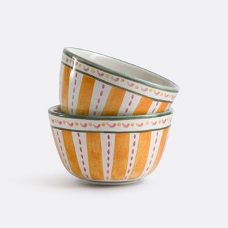 La Redoute Interieurs Set van 2 geglazuurde kommen van steengoed met motieven, Baldia