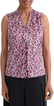 Kasper Blurred Print Sleeveless Top in Cerise Multi at Nordstrom, Size X-Large
