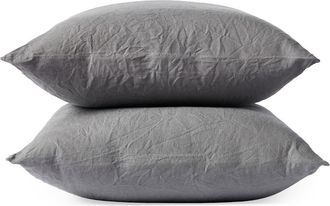 Coyuchi Relaxed Set of 2 Organic Linen Pillowcases in Slate at Nordstrom, Size King