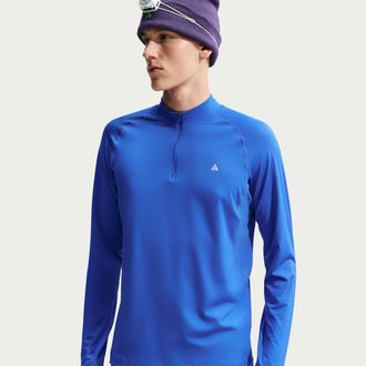 Nike Mens Nike ACG Wildsee Dri-FIT 1/4-Zip Long-Sleeve Hiking Top in Blue | IM4223-405
