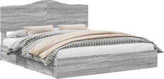 vidaXL Storage Bed Grey Sonoma 180 x 200 cm Engineered Wood vidaXL