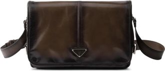 Prada Borsa messenger in pelle - Verde