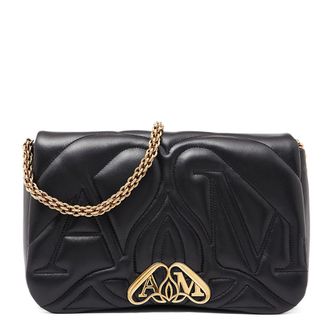 Alexander McQueen Alexander Mcqueen The Seal Lambskin Bag In Black