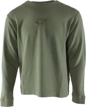 C.P. Company Crew Neck Sweater - Heren - Longsleeves - Groen - S - Katoen - Tops
