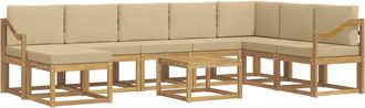 vidaXL Conjunto De Sof&aacute;s De Exterior 9 Uds. Y Beige Vidaxl