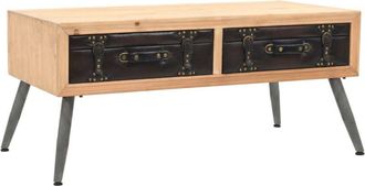 vidaXL Vidaxl - Mesa de centro de madera maciza de abeto 115x55x50 cm