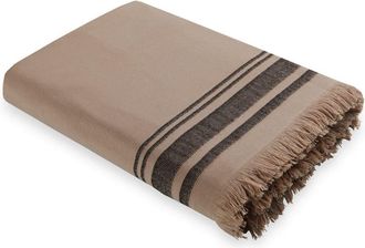 Febronie Futa toalla XXL algod&oacute;n arena / negro 200x180