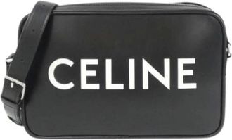 Celine Pre-owned Cross Body Bags, male, Black, Size: ONE SIZE Pre-owned Horizontal Messenger Calf Shoulder Bag