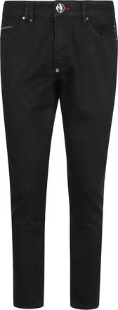 Philipp Plein Jeans met logopatch - Zwart