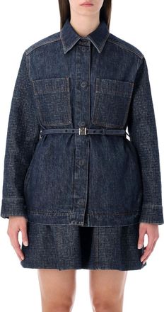 Fendi Blue Shirt Collar Denim Jacket