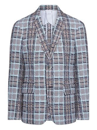 Thom Browne Blazer tartan - Blu