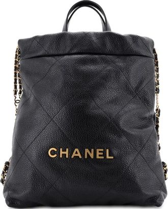 Chanel 22 Chain Quilted Calfskin Medium backpack - Nero