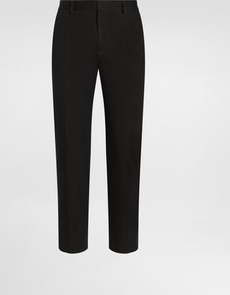 Dolce & Gabbana Cotton Gabardine Trousers - Man Pants And Shorts Black 52